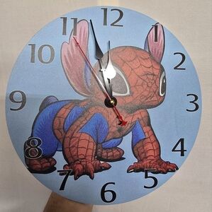 Stitch Spiderman Wall Clock